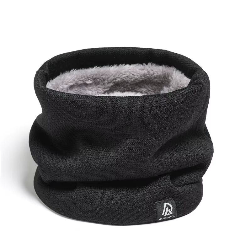Unisex Solid Cashmere like Plush Winter Ring Scarf Women Men Knitted Full Face Mask Snood Neck Scarves Bufanda Thick Muffler New