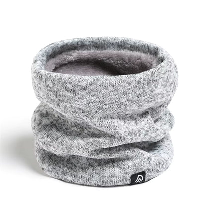 Unisex Solid Cashmere like Plush Winter Ring Scarf Women Men Knitted Full Face Mask Snood Neck Scarves Bufanda Thick Muffler New