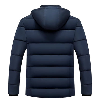 2025 New Fashion Fleece Hooded Winter Coat Men Thick Warm Mens Winter Jacket Windproof Gift for Father Husband Parka